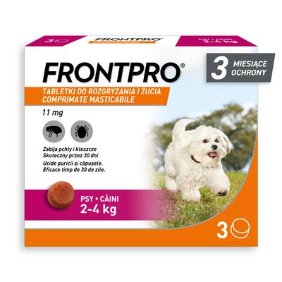 FRONTPRO® tabletki na pchły i kleszcze dla psów L: 68 mg dla psów >10-25 kg (3 tabletki)