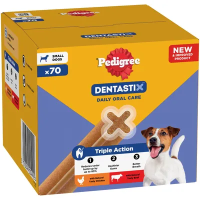 Pedigree Dentastix Daily Dental Sticks for Small Dogs (5 - 10 kg) - 70 Sticks (Chicken & Beef) Pedigree Dentastix Daily Dental Sticks for Small Dogs (5 - 10 kg) - 70 Sticks (Chicken & Beef)