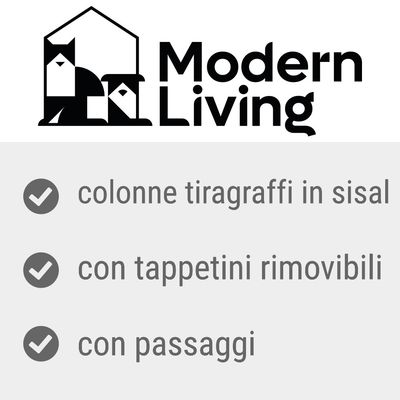 Modern Living. colonne tiragraffi in sisal, con tappetini rimovibili, con passaggi.