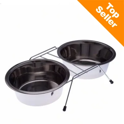 Kaksi ruostumattomasta teräksestä valmistettua kuppia metallitelineessä, oikeassa yläkulmassa oranssi kenttä: Top Seller