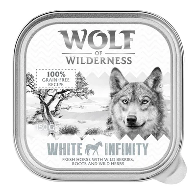 Výhodné balenie Wolf of Wilderness Adult 24 x 150 g - vaničky - White Infinity - konské