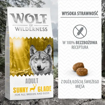 Wolf of Wilderness Adult „Sunny Glade”, jeleń - 1 kg: nowa receptura