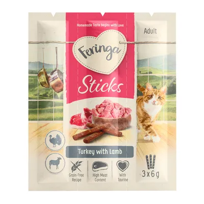 Økonomipakke: 3 x 3 stk. Feringa Sticks & Snacks - Sticks Kalkun & Lam (54 g)