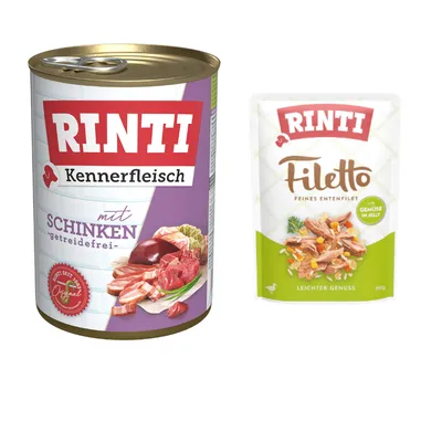 6 x 400g RINTI Wet Dog Food + 100g RINTI Wet Dog Food Free! * - Ham Adult (6 x 400g) + Duck with Vegetables Filetto in Jelly (100g) 6 x 400g RINTI Wet Dog Food + 100g RINTI Wet Dog Food Free! * - Ham Adult (6 x 400g) + Duck with Vegetables Filetto in Jelly (100g)