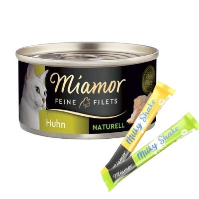 6 x 80 g Miamor Feine Filets Naturelle + Milky Shake 8 x 20 g på köpet!