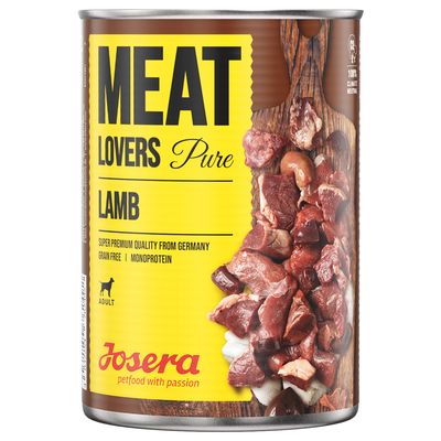 Lot Josera Meatlovers Pure 12 x 400 g pour chien agneau