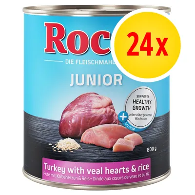 Turkey with veal hearts and rice, supports healthy growth with added calcium. 800g tin, pack of 24.
