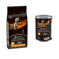 PURINA PRO PLAN Veterinary Diets: 11 кг / 12 кг суха храна + консервирана храна, 400 г подарък! - OM Obesity Management (12 кг) + Canine Mousse OM Obesity (400 г)