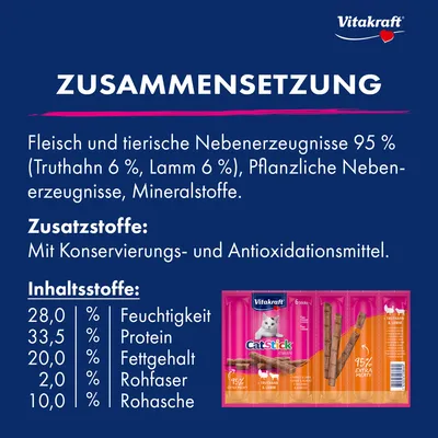 Sparpaket Vitakraft Cat Stick 24 x 6 g - Healthy: Huhn & Katzengras