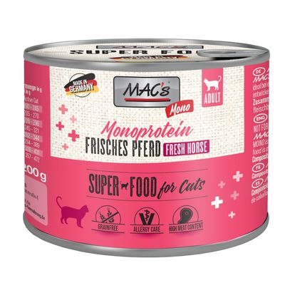 Sparpaket MAC´s Cat Mono Sensitive 24 x 200 g Pferd