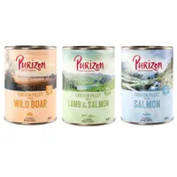 Zestaw Purizon Original, 12 x 400 g, bez zbóż - Pakiet mieszany (4 x dzik, 4 x łosoś, 4 x jagnięcina)