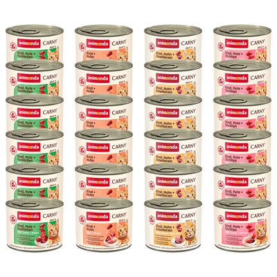 Lot Animonda Carny Adult 24 x 200 g pour chat lot mixte I (4 sortes)