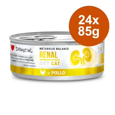 Disugual Metabolic Balance Renal Diet Cat csirkehússal, 24x85g. Diétás eledel macskáknak a veseműködés támogatására krónikus veseelégtelenség esetén.