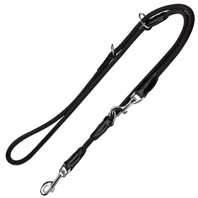 HUNTER verstellbare Führleine Freestyle, schwarz 200 cm lang, Ø 10 mm