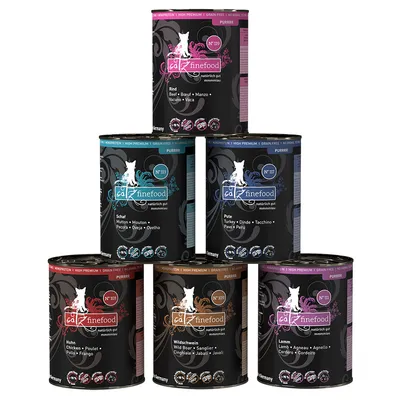Sparpaket catz finefood Pure 12 x 400 g - Mix I (6 Sorten gemischt)