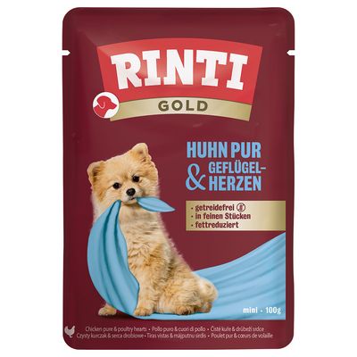 RINTI Gold 10 x 100 g kuřecí s drůbežími srdíčky