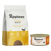 Applaws Hrană umedă & uscată în pachet mixt  - 2 kg Adult Pui + 6 x 156 g Pui & dovlecel