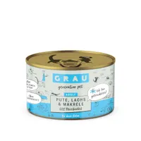 Ekonomipack: GRAU Adult Grain Free 24 x 200 g - Kalkon, lax & makrill