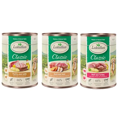 Lukullus 24 x 400 g - Mix 2 Senza Cereali (3 gusti)