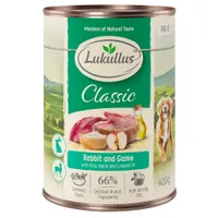 Lukullus-säästöpakkaus 24 x 400 g - kani ja peura