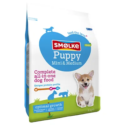 Smølke Puppy Mini/Medium Hondenvoer Dubbelpak: 2 x 3 kg