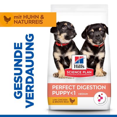 Hill's Science Plan Perfect Digestion Puppy <1 Medium mit Huhn & braunem Reis