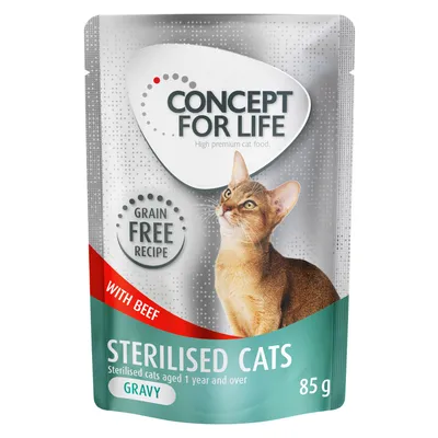 Concept for Life Sterilised Cats Rund graanvrij - in Saus Kattenvoer - 48 x 85 g