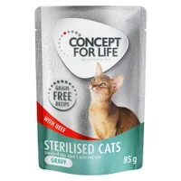 Concept for Life Sterilised Cats marha gabonamentes - szószban - 48 x 85 g