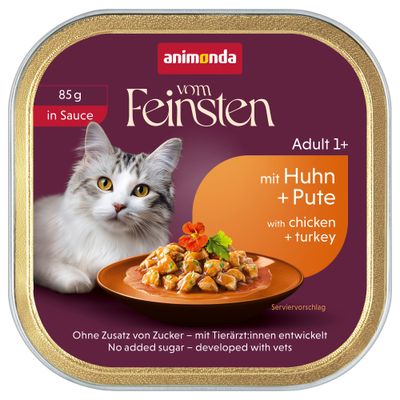 animonda vom Feinsten Adult 32 x 85 g Pollo & Tacchino in Salsa