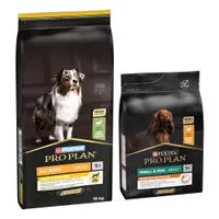 16 kg + 3 kg gratis! PURINA PRO PLAN, karma sucha dla psa, 19 kg - All sizes Adult Light Sterilised, jagnięcina, 16 kg + Small & Mini Adult Everyday Nutrition, kurczak i ryż, 13 kg