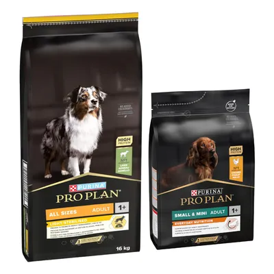 16 kg + 3 kg gratis! 19 kg PURINA PRO PLAN Adult - All Sizes Light Sterilised Agnello + Small & Mini Everyday Nutrition 16 kg + 3 kg gratis! 19 kg PURINA PRO PLAN Adult - All Sizes Light Sterilised Agnello + Small & Mini Everyday Nutrition