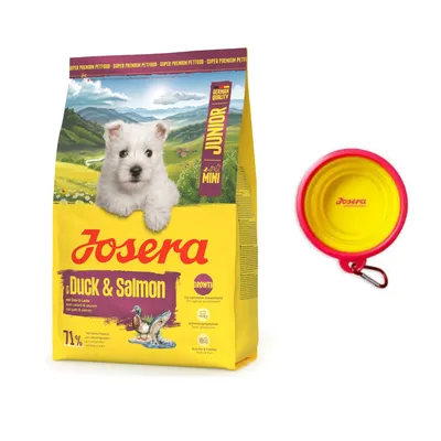 Josera: karma sucha dla psa + Miska podróżna silikonowa, żółta gratis! - MiniJunior, 3 kg