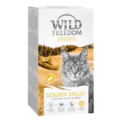 Wild Freedom Adulte Stérilisé barquette 6 x 85 g - Golden Valley lapin et poulet