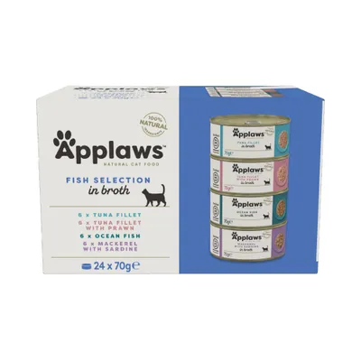 Sparpaket Applaws in Brühe 48 x 70 g - Fischauswahl (4 Varianten) Sparpaket Applaws in Brühe 48 x 70 g - Fischauswahl (4 Varianten)
