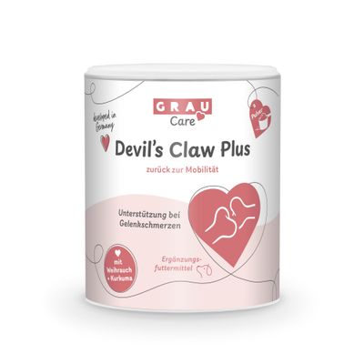 GRAU Care Devil’s Claw Plus, zurück zur Mobilität, Unterstützung bei Gelenkschmerzen, mit Weihrauch und Kurkuma, Ergänzungsfuttermittel, Pulver, developed in Germany.