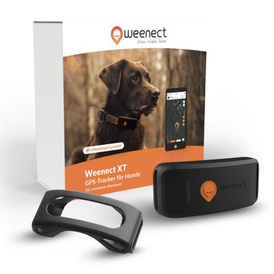 Weenect Haustier GPS Tracker XT für Hunde, schwarz - ohne Halsband - schwarz