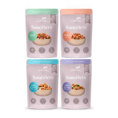 Terra Felis Saucelets - cat wet food - Saver Pack: Mix (4 Varieties) 24 x 85g