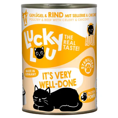 Lucky Lou Adult Saver Pack 24 x 400g - Sterilized poultry & beef
