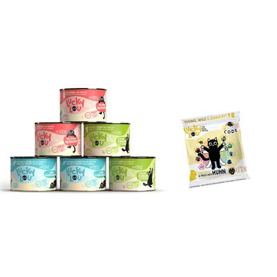 Lucky Lou Lifestage Kitten 6 x 200 g latas + pienso 50 g ¡gratis!