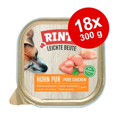 Rinti Leichte Beute Huhn Pur, fett-reduziert, kalorienreduziert, leicht verdaulich. Packungsgrösse: 18x300g. Rinti Leichte Beute Huhn Pur, fett-reduziert, kalorienreduziert, leicht verdaulich. Packungsgrösse: 18x300g.