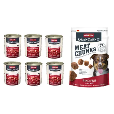 Animonda 6 x 150 / 400 / 800 g + animonda Meat Chunks 80 g snacks ¡gratis! - GranCarno Original Adult Cóctel de carne (6 x 800 g)