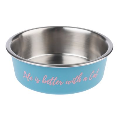 TIAKI Edelstahlnapf "Better With A Cat" 850 ml, Ø 17,2 cm