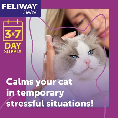 FELIWAY Help! Suministro para 3x7 días. Calma a tu gato en situaciones de estrés temporal.