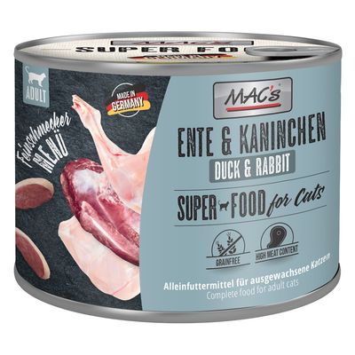 Lot MAC's Fin Gourmet 24 x 100 g pour chat Ente & Kaninchen