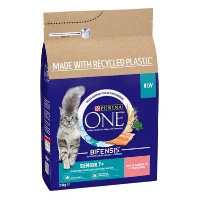 PURINA ONE Senior 7+ Salmon & Whole Grains Dry Cat Food - 2.8kg