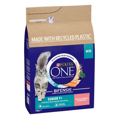 PURINA ONE Senior 7+ Salmon & Whole Grains Dry Cat Food 2.8kg