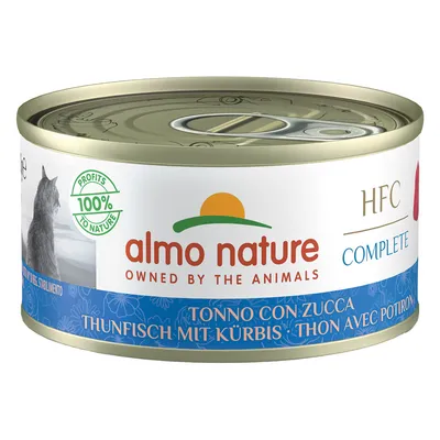 Almo Nature HFC Complete tonhal tökkel. 100% profit a természet javára. Macskás doboz és termékleírás.