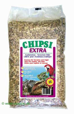 Litière pour animaux exotiques CHIPSY EXTRA, sac de 10 l, visible sur l’emballage : XXL, hygiénique, sec, propre. Illustrations de perroquet, tortue et lézard. Litière pour animaux exotiques CHIPSY EXTRA, sac de 10 l, visible sur l’emballage : XXL, hygiénique, sec, propre. Illustrations de perroquet, tortue et lézard.