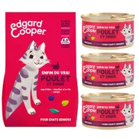 Lot mixte Edgard & Cooper Senior pour chat - 2 kg de croquettes + 255 g de nourriture humide