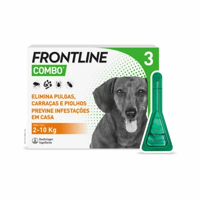 Frontline® Combo Spot-on pipetas para cães S (2 - 10 kg) - 3 pipetas x 0,67 ml Frontline® Combo Spot-on pipetas para cães S (2 - 10 kg) - 3 pipetas x 0,67 ml